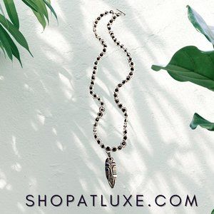 Kenyan Batik African Mask Crystal Chainmail Necklace